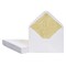 A7 Luxurious Envelope - 50-Pack Invitation Envelopes with Lined Gold Foil Stripes, 5x7 Gummed Seal V-Flap Invite Envelope for Wedding, Graduation, Birthday, 120gsm, 5.25x7.25 inches, White